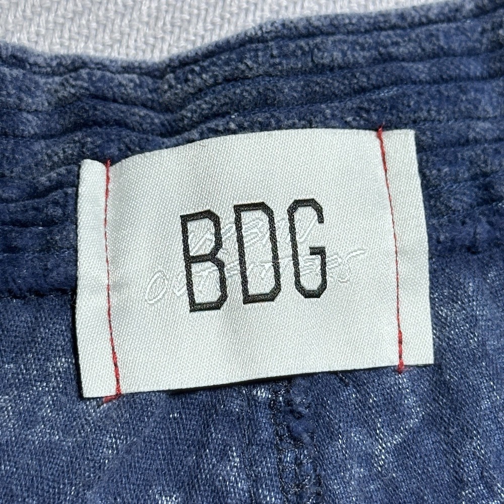 BDG High Rise Baggy Pants Womens 27 Blue Thick Corduroy Y2K Streetwear - Picture 3 of 14